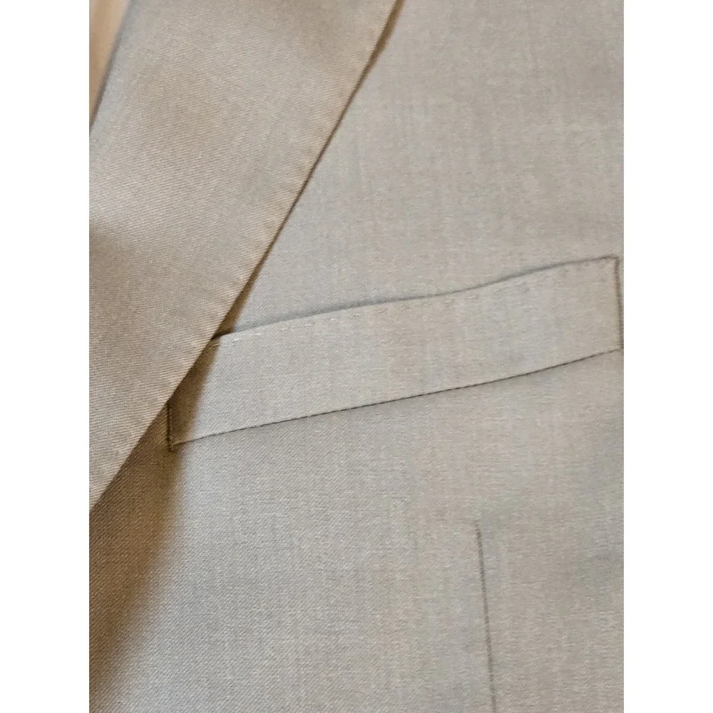 Saks Fifth Avenue‎ Sports Coat Jacket Blazer Beige Sixe 40S 100% Wool